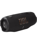Rugged Waterproof Bluetooth Speaker With AI Sound Boost And Boss Level Bass, Up To 28 Hours Of Playback, Built-In Power Bank, Drop-Proof Durability, And A Sturdy Removable Carry Strap For On-The-Go Use, showing side buttons and fabric body.
