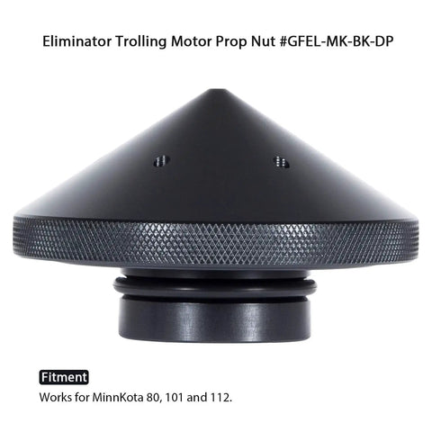 Prop Nut For Trolling Motors That Cuts Prop Noise And Vibration, Stabilizes With A Bigger Contact Point, Black Finish