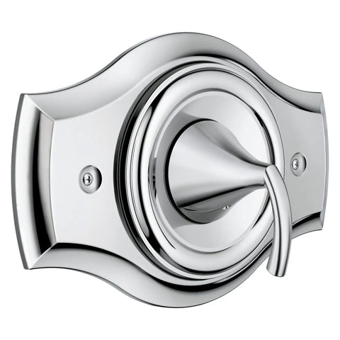 Chrome Shower Cover Plate Turns 3-Handle Or 2-Handle Showers Into A Slick Single-Handle Setup, Reflective finish, front view