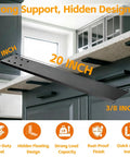 20 Inch Heavy Duty Countertop Support Bracket For Hidden Floating Shelves On Granite Quartz Knee Wall Islands Built Tough With Thick Solid Steel Rust Proof Matte Black Finish Hardware Included 4 Pack shown under countertop