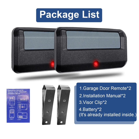 Two Pack Universal Garage Door Opener Remote Replacement For 891LM 893LM 893MAX 370LM 371LM 373LM 971LM 973LM No Wait Wireless Keyless Entry Safe Security Easy Setup Works With Most 1993 To Present Openers