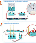 Electricity And Magnetism Kit For Students Hands On Physics Circuit Lab with ammeter and Joule's law setup.