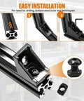 Easy installation steps using M5 T Nuts And Bolts Assortment Kit For 2020 Aluminum Extrusion with close-up of components