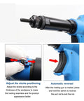Heavy Duty Pneumatic Rivet Nut Gun Badass Air Tool For Fastening Bolts Includes M3 Through M12 Threads, stroke adjustment feature.