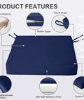 Waterproof Outdoor Chair Cushions 19 x 19 x 3 Inches Set Of 2 With Handles And Adjustable Straps Blue with product features