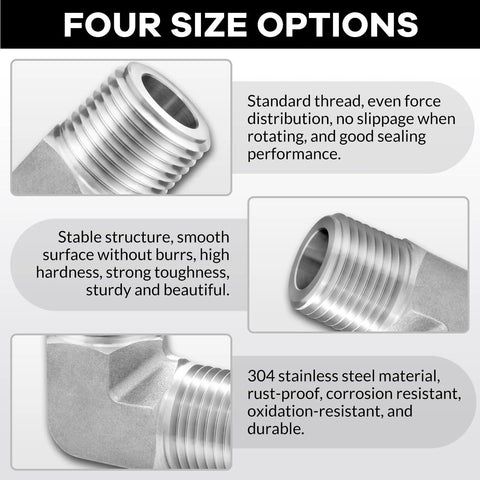 304 stainless steel 90-degree street elbow pipe fitting, 1/4 in NPT male x 1/4 in NPT male, 2-pack, Amazon