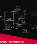 Diagram showing dimensions of Beefy Fireproof And Waterproof Safe With Backlit Digital Keypad And Override Key For Passports Money Jewelry And Important Documents 0.81 Cubic Feet Of Secure Protection.