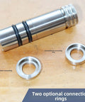 20mm Stainless Steel Bench Dogs Set With Rubber Connector on wood surface showing two optional connection rings