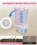 Vertical Hydroponics Tower Kit For Indoor Garden 30-Plant No-Fuss Space-Saving Garden Tower with LED Grow Light