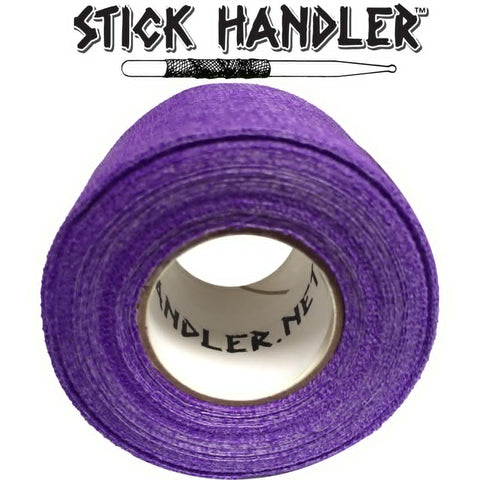 Purple High Tack Drumstick Grip Tape For Tight Control And Zero Slip Percussion Practice With Soft Cotton Gauze Wrap roll viewed from above.