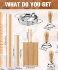 9 Piece Gnocchi And Pasta Making Set With Gnocchi Board, Pasta Cutter, Ravioli Stamp, Rolling Pin, Dumpling Makers And Noodle Tools.