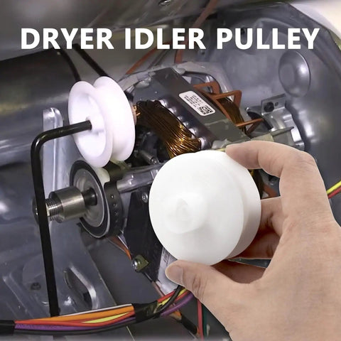 Replacement Dryer Idler Pulley For Washing Machines WE03X31620 WE12X20395 Durable High Torque Belt Tensioner Easy Install OEM Compatible Part Keeps Your Dryer Spinning Smoothly.