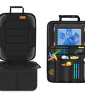 2 In 1 Car Seat Protector And Kick Mat With iPad Holder And Touchscreen Pocket Backseat Organizer With Waterproof Cover