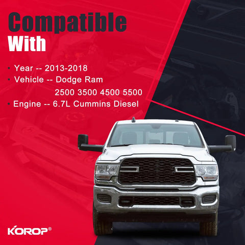 Front view of a Dodge Ram truck compatible with 6.7L Diesel Fuel Filter Water Separator And Oil Filter Set for 2013-2018 models.