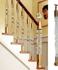 Heavy Duty Clear Acrylic Railing Posts And Balustrade Spindles For Decks Patios And Pools With Ground Mount Screw Kits in elegant staircase.