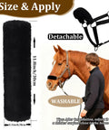 3 Pack Black Noseband Covers For Horses With Soft Fleece Padding Guard Shields For Halters And Bridle Nosebands Size Display