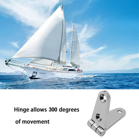 Marine Grade Stainless Boat Hinge Strap Butt Hinge 316 A4 For Hatch Doors And Cabinet Parts With Mirror Like Finish shown on boat image