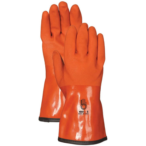 Insulated Snow Blower Gloves With 100 Percent Waterproof Double Dipped PVC Coating Flexible To Minus 4 Degrees Fahrenheit Cozy Fleece Liner