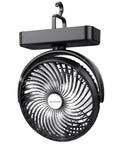 10000mAh Battery Operated Camping Fan With LED Light And 7 Inch USB Fan Hanging Hook For Tent Car RV Ready For Hurricanes