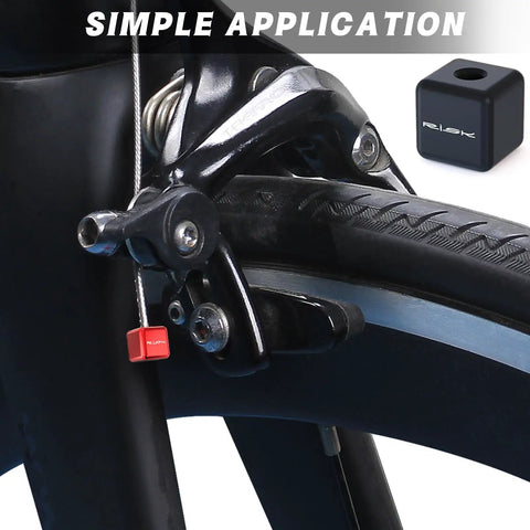 Durable Aluminum Alloy Bike Cable End Caps Set For Brake And Shifter Cables with square tail cap on black bike frame