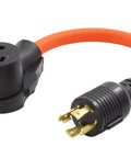 L14-30P To 6-50R Welder Adapter Cable 30 Amp 4-Prong Locking Plug To 50 Amp 250V Receptacle, heavy duty STW 10/3 connector