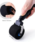 Hand holding Two Inch Foam Seam Roller For Vinyl Wrap On Uneven Textured Surfaces And Car Wrapping Rivet Roller Tool