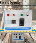 Full Auto Edge Banding Machine Woodworking Benchtop Station control panel showing digital temperature and speed settings.
