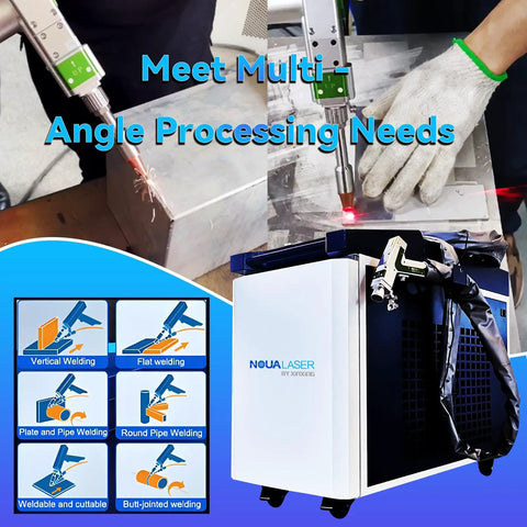 Hardcore 3000W Handheld Laser Welder 4 In 1 Pro Cutting And Cleaning Machine in use for aluminum welding.