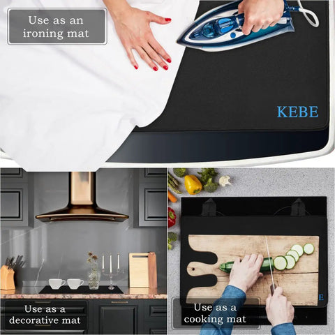 Stovetop Protector Mat For Glass And Ceramic Cooktops, Heat Resistant Silicone Thick Induction Cover, multi-use in kitchen.