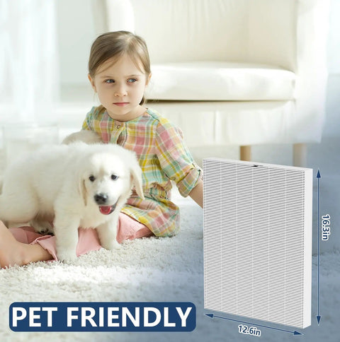 115115 Replacement Filter A Size 21 Compatible With Winix PlasmaWave shown next to a child and dog in a living room