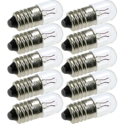 25 Pack E10 Mini Light Bulbs 6.3V 0.15A Incandescent Tungsten Filament Indicator Lamp For Flashlights And Small Tools Old Fashioned Warm Yellow Glow Durable And Easy Replacement, 25 bulbs