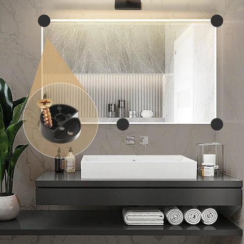 Heavy Duty Frameless Mirror Mounting Clips Set With Dual Screws For 1/8 To 3/16 Inch Glass Round Zinc Alloy Wall Brackets For Bathroom Bedroom And Home Gym Mirrors Matte Black Easy Install