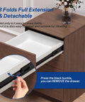 Heavy Duty Soft Close Drawer Slides With Hella Smooth Hydraulic Dampers And Tough One Hundred Pound Load Rating Steel Cabinet Glides Two Pair Kit For Quick Home Upgrades in use with full extension drawer.