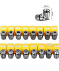 Precision Spring Collet Chuck Kit Handles Milling Engraving For ER25 ER32 Tool Spindle Motor Handle With 0.008mm Accuracy Fit CNC Lathe Machine And Workpiece Clamping Power, featuring multiple steel collets in storage cases.