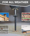 Heavy Duty 14X6 Inch Wood Screws 50 Pack TStar Drive shown drilling into wood, illustrating all-weather capability.