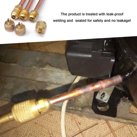10 Piece Refrigeration Service Access Valves Kit One Quarter Inch SAE To One Quarter Inch OD valve stem with welding