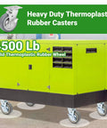 6 Inch Heavy Duty Caster Wheels Industrial Grade Thermoplastic Rubber With Brake 4500 Lbs Capacity installed on cart