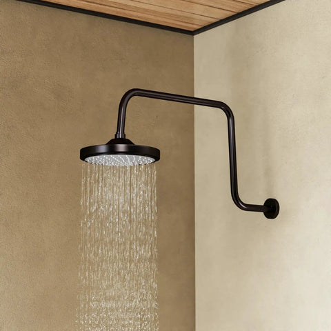 Gooseneck Shower Arm Extension With 1/2 NPT Brass Connector, Solid Brass, Rust Proof Oil Rubbed Bronze Finish, 19 Inch Length