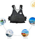 Adult Swim Vest With Adjustable Safety Straps In Black Size Large Fit Made Of 2 Mm Neoprene And EPE Foam CE Certified EN131381 2021