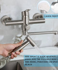 Wall Mount Kitchen Faucet With Side Sprayer, Workhorse Pro Grade Commercial Faucet, Brushed Nickel Stainless Steel, 7.5-8.5 Inch Center