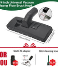 One And One Quarter Inch Vacuum Floor Brush With Two In One Head For Hard Floors And Carpets, Includes 35mm Adapter And Mini Clean Brush.