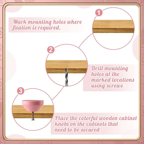 Installation guide for Colorful Wood Cabinet Knobs Set Of 12 1.5 Inch Diameter Cone Shape Drawer Pulls