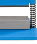 Beefed Up 12 To 20 Ton Hydraulic Press Compatible 12 Inch Press Brake Attachment side view with blue finish, 45 steel structure.