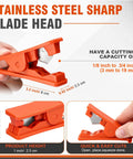 9 Piece PTFE Tube Cutter Set For Plastic Tubing And Hose, Compact 3.2 Inch Tools In Red, Portable Tube Cutting Kit With Easy Grip, Sharp Cutters, Cuts From 1/8 Inch To 3/4 Inch (3 Mm To 19 Mm), Great For Quick Repairs. Orange PTFE tube cutter with stainless steel sharp blade, 3.2 inch size