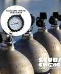 Yoke Valve Tank Pressure Checker For Scuba Diving Accurate 5000 PSI And 350 BAR Gauge on multiple scuba tanks