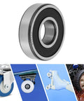 Deep Groove Ball Bearings 25x62x17mm P6 Pre Lubricated With Double Rubber Seal for skateboards, scooters, bicycles, cars, and karts.