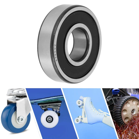 Deep Groove Ball Bearings 25x62x17mm P6 Pre Lubricated With Double Rubber Seal for skateboards, scooters, bicycles, cars, and karts.