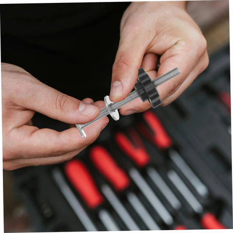 Person holding 4 Piece T Slot Bolts and Star Handle Knobs with Flat Washers for Woodworking Jig Hardware.