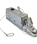 Titan Model 60 drum brake actuator for 2-inch trailer ball, 7,000 lb capacity; silver metal with lever and safety pin