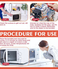 Illustration showing steps to use Heavy Duty High Temp Silicone Sealant For Oven, Grill, And Microwave